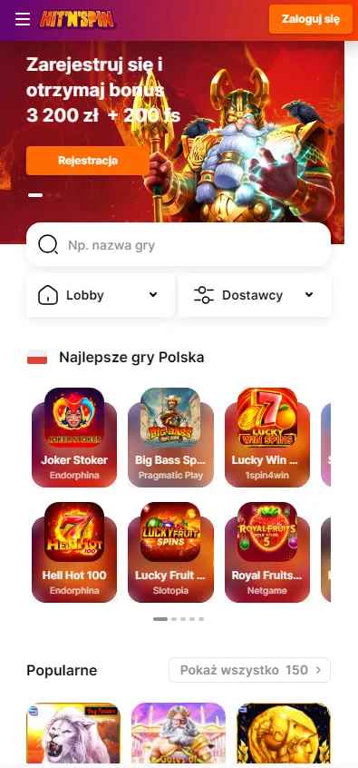 Hit n Spin Casino Wersja Mobilna